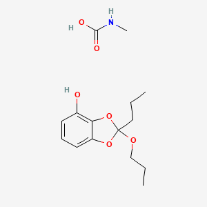 molecular formula C15H23NO6 B14604668 Methylcarbamic acid;2-propoxy-2-propyl-1,3-benzodioxol-4-ol CAS No. 61083-29-2