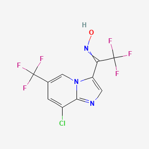 molecular formula C10H4ClF6N3O B1460476 (E/Z)-1-(8-chloro-6-(trifluoromethyl)imidazo[1,2-a]pyridin-3-yl)-2,2,2-trifluoroethanone oxime CAS No. 1823194-74-6
