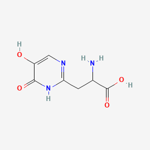 molecular formula C7H9N3O4 B14604793 2-amino-3-(5-hydroxy-4-oxo-3H-pyrimidin-2-yl)propanoic Acid CAS No. 60438-02-0