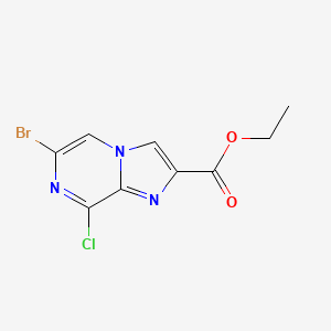 molecular formula C9H7BrClN3O2 B1460481 Ethyl 6-bromo-8-chloroimidazo[1,2-a]pyrazine-2-carboxylate CAS No. 1289003-23-1