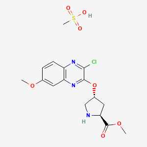 molecular formula C16H20ClN3O7S B1460489 methanesulfonic acid;methyl (2S,4R)-4-(3-chloro-7-methoxyquinoxalin-2-yl)oxypyrrolidine-2-carboxylate CAS No. 1425038-20-5