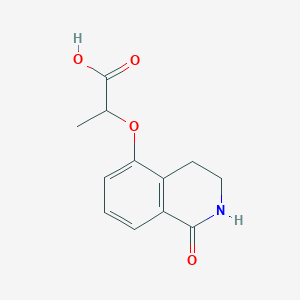 molecular formula C12H13NO4 B14604890 2-[(1-Oxo-1,2,3,4-tetrahydroisoquinolin-5-yl)oxy]propanoic acid CAS No. 59741-61-6