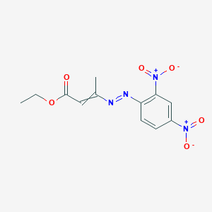 molecular formula C12H12N4O6 B14604928 Ethyl 3-[(E)-(2,4-dinitrophenyl)diazenyl]but-2-enoate CAS No. 61145-13-9