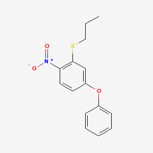 molecular formula C15H15NO3S B14604938 1-Nitro-4-phenoxy-2-(propylsulfanyl)benzene CAS No. 61167-06-4