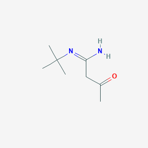 molecular formula C8H16N2O B14604978 (1E)-N'-tert-Butyl-3-oxobutanimidamide CAS No. 60581-93-3