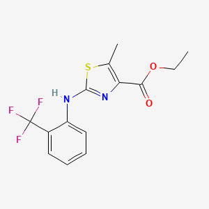 molecular formula C14H13F3N2O2S B1460498 5-Methyl-2-(2-trifluoromethylphenylamino)-thiazole-4-carboxylic acid ethyl ester CAS No. 2197063-15-1