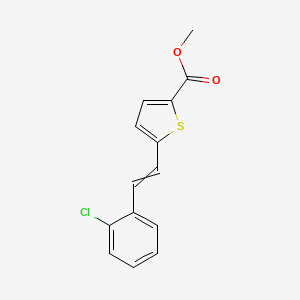 molecular formula C14H11ClO2S B14605003 Methyl 5-[2-(2-chlorophenyl)ethenyl]thiophene-2-carboxylate CAS No. 61100-15-0