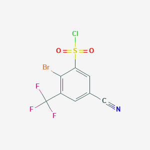 molecular formula C8H2BrClF3NO2S B1460503 2-Bromo-5-cyano-3-(trifluoromethyl)benzenesulfonyl chloride CAS No. 1805416-70-9