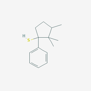 molecular formula C14H20S B14605099 2,2,3-Trimethyl-1-phenylcyclopentane-1-thiol CAS No. 61067-18-3