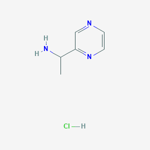 molecular formula C6H10ClN3 B1460514 1-Pyrazin-2-yl-ethylamine hydrochloride CAS No. 1965309-25-4