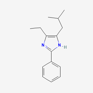 molecular formula C15H20N2 B14605147 1H-Imidazole, 4-ethyl-5-(2-methylpropyl)-2-phenyl- CAS No. 59900-18-4