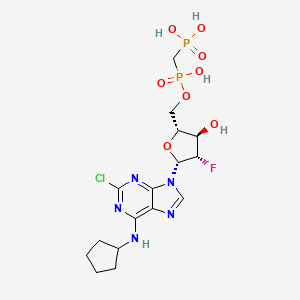 (((((2R,3r,4s,5r)-5-(2-chloro-6-(cyclopentylamino)-9h-purin-9-yl)-4-fluoro-3-hydroxytetrahydrofuran-2-yl)methoxy)(hydroxy)phosphoryl)methyl)phosphonic acid