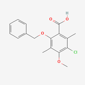 molecular formula C17H17ClO4 B14605281 2-(Benzyloxy)-5-chloro-4-methoxy-3,6-dimethylbenzoic acid CAS No. 60138-96-7