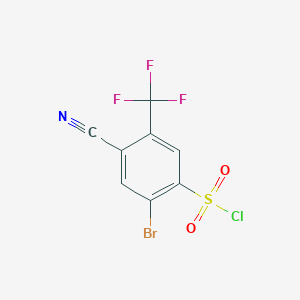 molecular formula C8H2BrClF3NO2S B1460529 2-Bromo-4-cyano-5-(trifluoromethyl)benzenesulfonyl chloride CAS No. 1806849-54-6