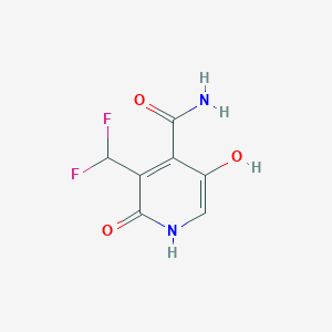 molecular formula C7H6F2N2O3 B1460530 3-(Difluoromethyl)-2,5-dihydroxypyridine-4-carboxamide CAS No. 1803667-84-6