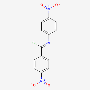 molecular formula C13H8ClN3O4 B14605339 Benzenecarboximidoyl chloride, 4-nitro-N-(4-nitrophenyl)- CAS No. 58808-54-1