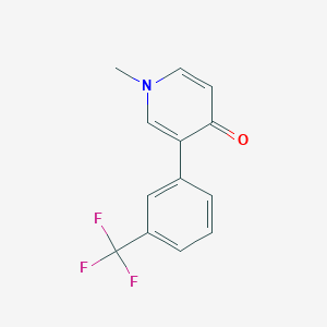 molecular formula C13H10F3NO B14605340 1-Methyl-3-[3-(trifluoromethyl)phenyl]pyridin-4(1H)-one CAS No. 59757-31-2