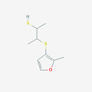 molecular formula C9H14OS2 B14605374 3-[(2-Methylfuran-3-yl)sulfanyl]butane-2-thiol CAS No. 59190-23-7