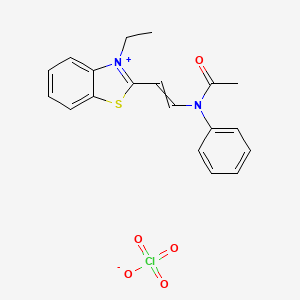 molecular formula C19H19ClN2O5S B14605397 2-{2-[Acetyl(phenyl)amino]ethenyl}-3-ethyl-1,3-benzothiazol-3-ium perchlorate CAS No. 60518-36-7