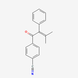 molecular formula C18H15NO B14605404 4-(3-Methyl-2-phenylbut-2-enoyl)benzonitrile CAS No. 61147-70-4