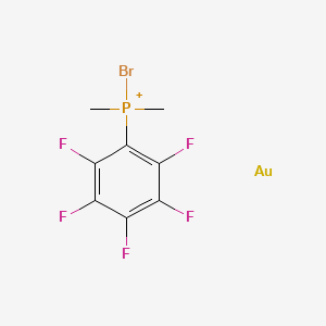 molecular formula C8H6AuBrF5P+ B14605464 Bromo-dimethyl-(2,3,4,5,6-pentafluorophenyl)phosphanium;gold CAS No. 60764-77-4