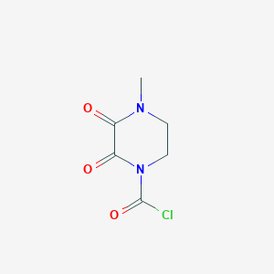 molecular formula C6H7ClN2O3 B14605485 4-Methyl-2,3-dioxopiperazine-1-carbonyl chloride CAS No. 59702-98-6