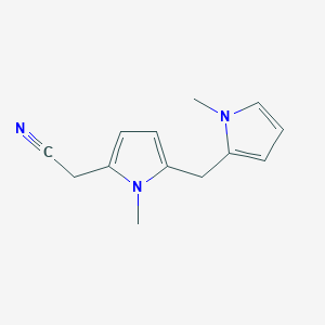 molecular formula C13H15N3 B14605492 {1-Methyl-5-[(1-methyl-1H-pyrrol-2-yl)methyl]-1H-pyrrol-2-yl}acetonitrile CAS No. 61076-09-3