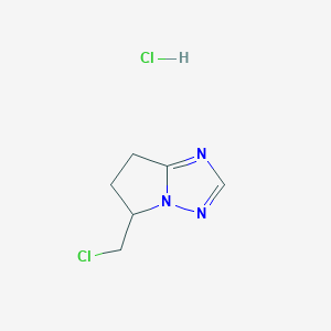 molecular formula C6H9Cl2N3 B1460550 5-(氯甲基)-5H,6H,7H-吡咯[1,2-b][1,2,4]三唑盐酸盐 CAS No. 2059937-81-2