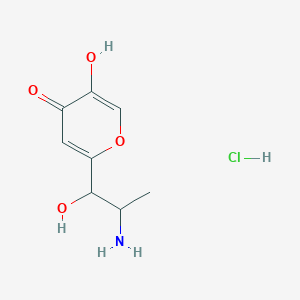 molecular formula C8H12ClNO4 B14605504 4H-Pyran-4-one, 2-(2-amino-1-hydroxypropyl)-5-hydroxy-, hydrochloride CAS No. 59281-22-0