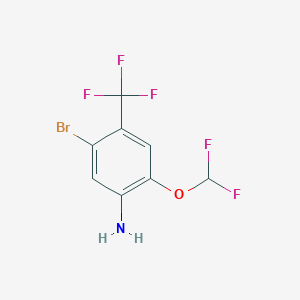 molecular formula C8H5BrF5NO B1460554 5-Bromo-2-difluoromethoxy-4-(trifluoromethyl)aniline CAS No. 1807117-77-6