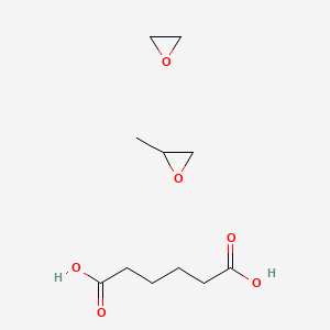 molecular formula C11H20O6 B14605545 Hexanedioic acid;2-methyloxirane;oxirane CAS No. 37310-98-8