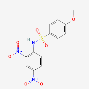 molecular formula C13H11N3O7S B14605552 Benzenesulfonamide, N-(2,4-dinitrophenyl)-4-methoxy- CAS No. 61072-73-9