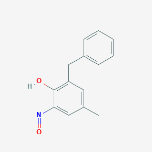 molecular formula C14H13NO2 B14605584 Phenol, 4-methyl-2-nitroso-6-(phenylmethyl)- CAS No. 59919-25-4