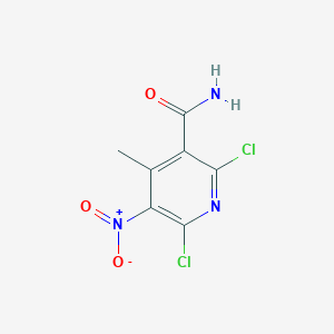 molecular formula C7H5Cl2N3O3 B14605602 2,6-Dichloro-4-methyl-5-nitropyridine-3-carboxamide CAS No. 60524-26-7