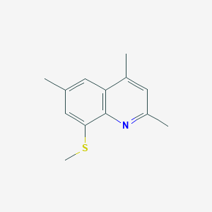 molecular formula C13H15NS B14605622 Quinoline, 2,4,6-trimethyl-8-(methylthio)- CAS No. 58087-11-9