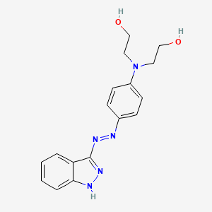 molecular formula C17H19N5O2 B14605640 2,2'-({4-[2-(3H-Indazol-3-ylidene)hydrazinyl]phenyl}azanediyl)di(ethan-1-ol) CAS No. 60160-81-8