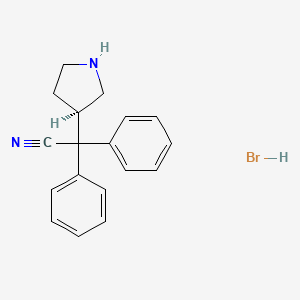 molecular formula C18H19BrN2 B1460573 (R)-2,2-Diphenyl-2-(pyrrolidin-3-yl)acetonitrile hydrobromide CAS No. 1229355-35-4