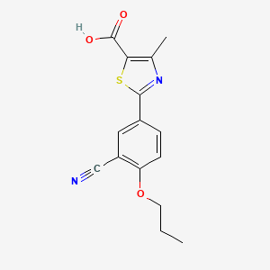 molecular formula C15H14N2O3S B1460578 2-(3-Cyano-4-propoxyphenyl)-4-methylthiazole-5-carboxylic acid CAS No. 1530308-87-2