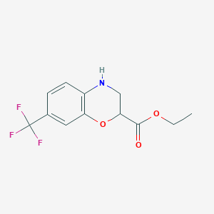 molecular formula C12H12F3NO3 B1460579 ethyl 7-(trifluoromethyl)-3,4-dihydro-2H-1,4-benzoxazine-2-carboxylate CAS No. 2204912-81-0