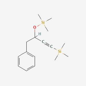 molecular formula C16H26OSi2 B14605794 Trimethyl{[1-phenyl-4-(trimethylsilyl)but-3-yn-2-yl]oxy}silane CAS No. 61077-61-0