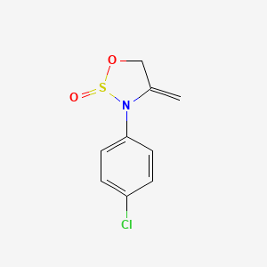 molecular formula C9H8ClNO2S B14605822 3-(4-Chlorophenyl)-4-methylidene-1,2lambda~4~,3-oxathiazolidin-2-one CAS No. 60839-89-6