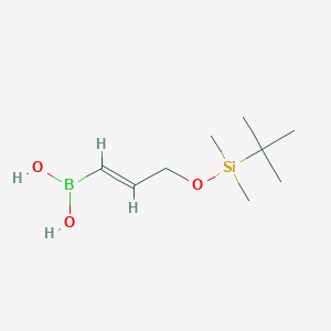 molecular formula C9H21BO3Si B1460586 (E)-(3-((tert-Butyldimethylsilyl)oxy)prop-1-en-1-yl)boronic acid CAS No. 1330780-75-0