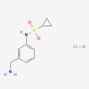 molecular formula C10H15ClN2O2S B1460589 N-[3-(aminomethyl)phenyl]cyclopropanesulfonamide hydrochloride CAS No. 2137710-04-2