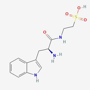 molecular formula C13H17N3O4S B1460592 Ethanesulfonic acid, 2-[[(2S)-2-amino-3-(1H-indol-3-yl)-1-oxopropyl]amino]- CAS No. 1460283-82-2