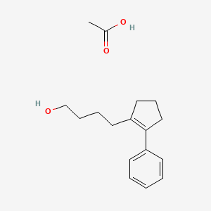 Acetic acid;4-(2-phenylcyclopenten-1-yl)butan-1-ol