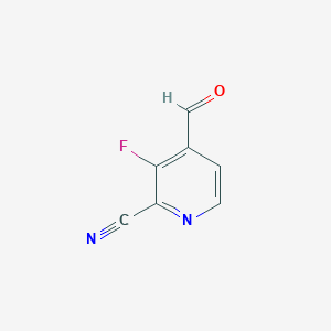 molecular formula C7H3FN2O B1460595 3-Fluoro-4-formylpyridine-2-carbonitrile CAS No. 1288994-60-4