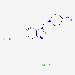 molecular formula C15H24Cl2N4 B1460601 1-[(2,8-Dimethylimidazo[1,2-a]pyridin-3-yl)methyl]piperidin-4-amine dihydrochloride CAS No. 2173092-71-0
