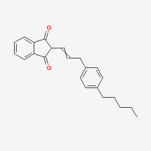 molecular formula C23H24O2 B14606010 2-[3-(4-Pentylphenyl)prop-1-en-1-yl]-1H-indene-1,3(2H)-dione CAS No. 61124-73-0