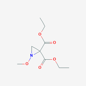 molecular formula C9H15NO5 B14606060 2,2-Aziridinedicarboxylic acid, 1-methoxy-, diethyl ester, (R)- CAS No. 58372-60-4