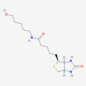 molecular formula C15H27N3O3S B1460608 1H-噻吩并[3,4-d]咪唑-4-戊酰胺，六氢-N-(5-羟基戊基)-2-氧代-，[3aS-(3aa,4(2),6aa)]-(9CI) CAS No. 181272-15-1